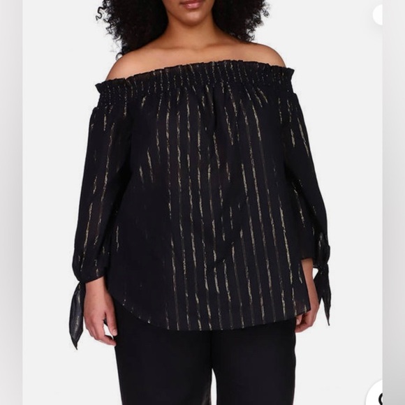 Michael Kors Elegant Black and Gold Women's Top - Picture 1 of 4